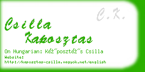 csilla kaposztas business card